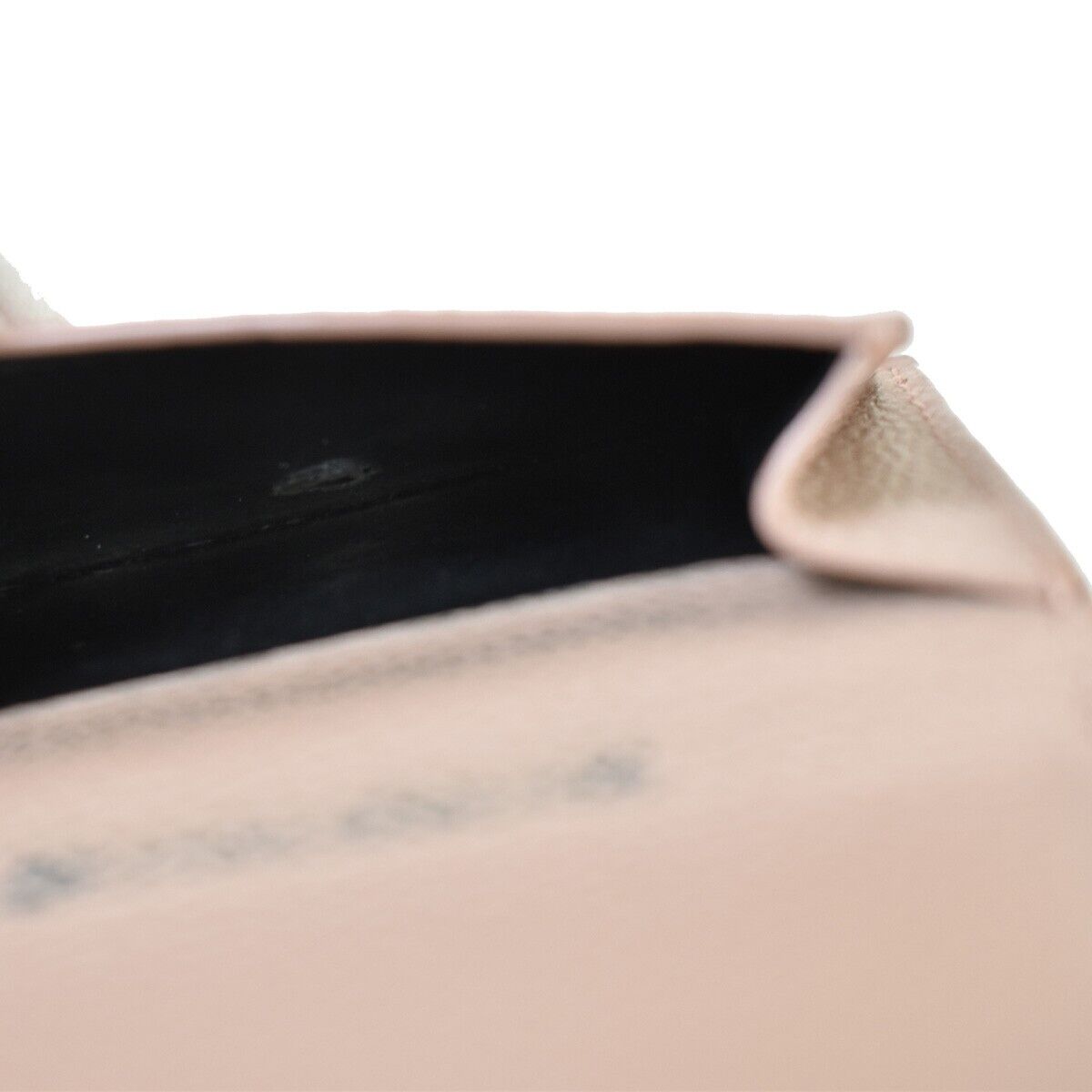 SAINT LAURENT YSL Logo Trifold Wallet Purse Leather Pink Beige Italy 05JH713