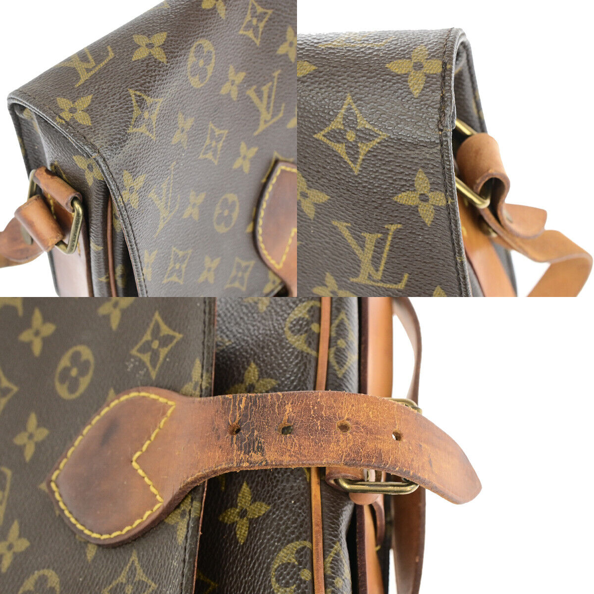 LOUIS VUITTON Cartouchiere MM Shoulder Bag Monogram Leather Brown M51253 68YF331