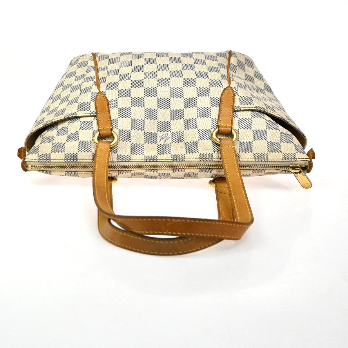 LOUIS VUITTON Totally PM Shoulder Bag Damier Azur Leather White N51261 72ZA257
