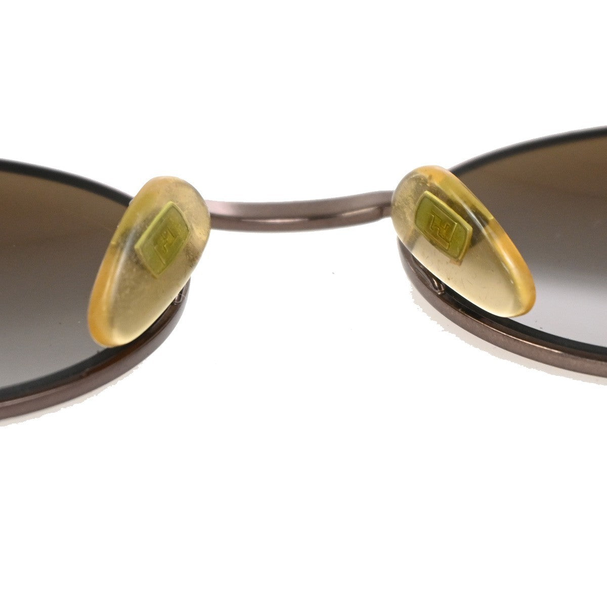 FENDI FF Logo Sunglasses Eye Wear Plastic Metal Brown Italy SL7131 07CA890