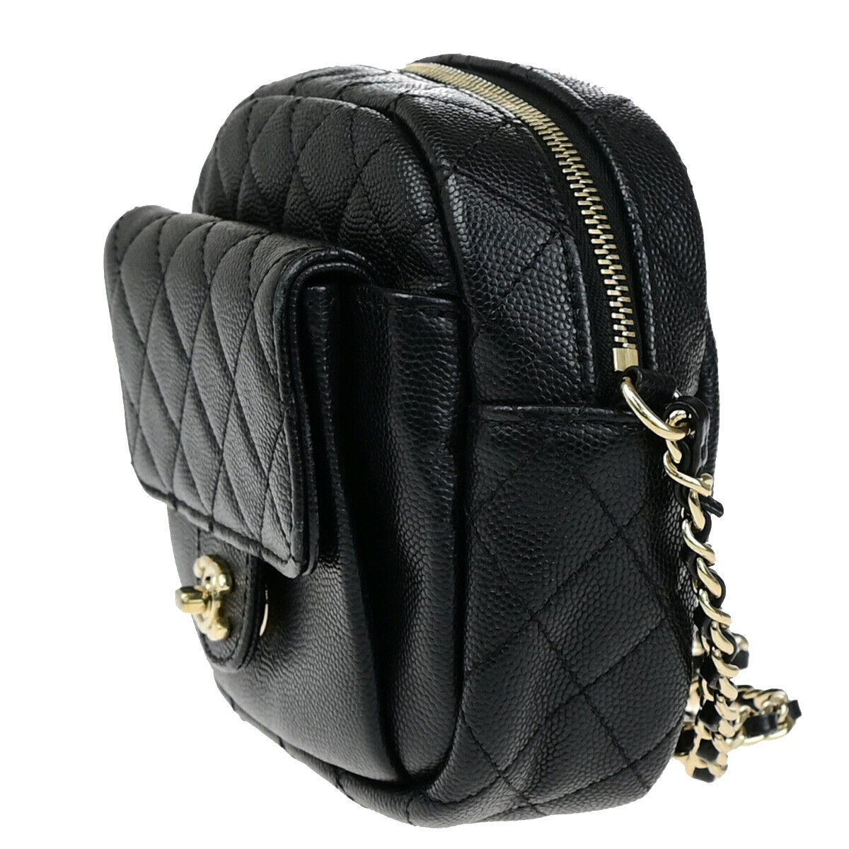 CHANEL CC Logo Matelasse Chain Mini Shoulder Bag Grained Leather BK GHW 325RK802