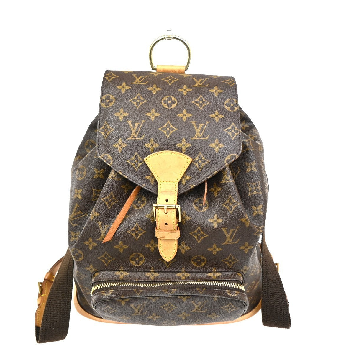 LOUIS VUITTON Montsouris GM Backpack Bag Monogram Leather Brown M51135 97TA524