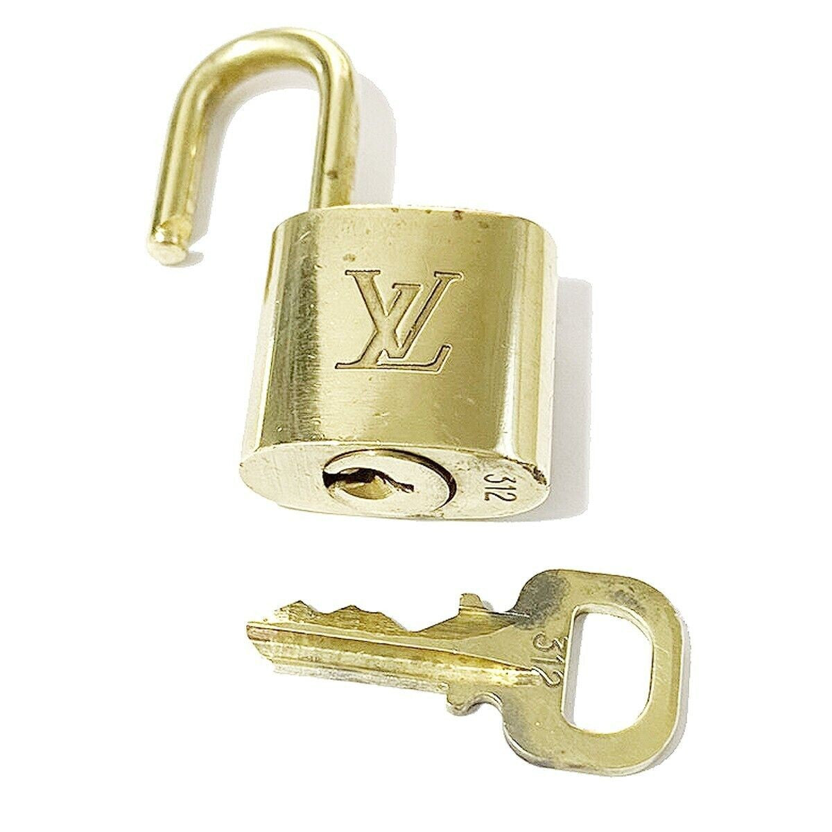 LOUIS VUITTON LV 10 SET PADLOCK KEY BAG CHARM CADENA GOLD-PLATED FRANCE 38MT217