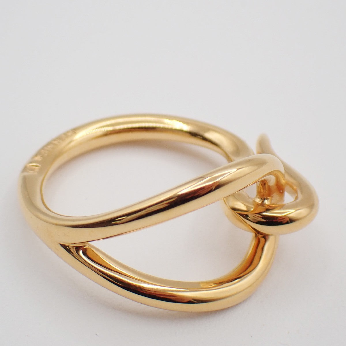 HERMES Logo Jumbo Scarf Ring Gold Accessories 04RL859