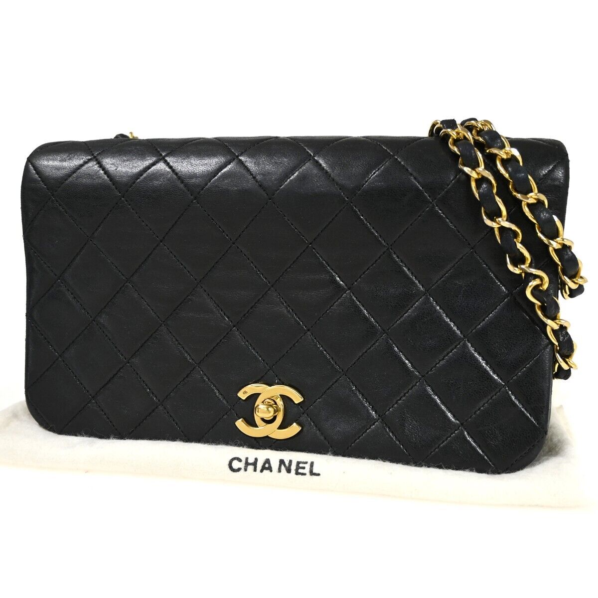 CHANEL CC Full Flap Matelasse 23 Chain Shoulder Bag Leather Black GHW 861RJ067