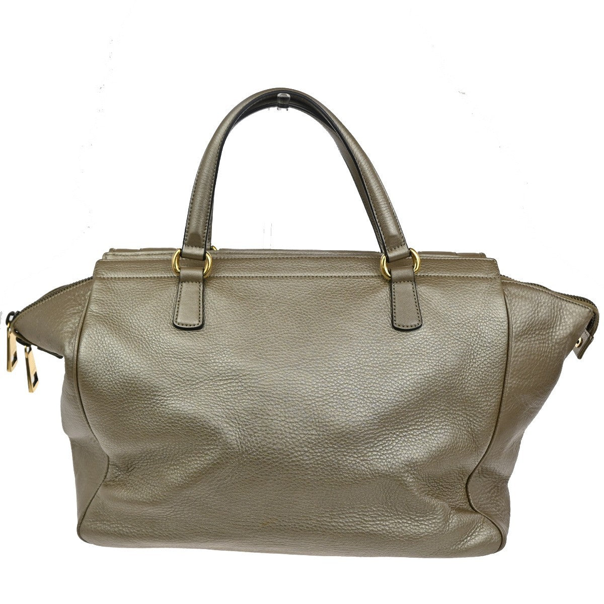 GUCCI Logo Double G  Hand Bag Metallic Leather Gold GHW Italy 77KB882