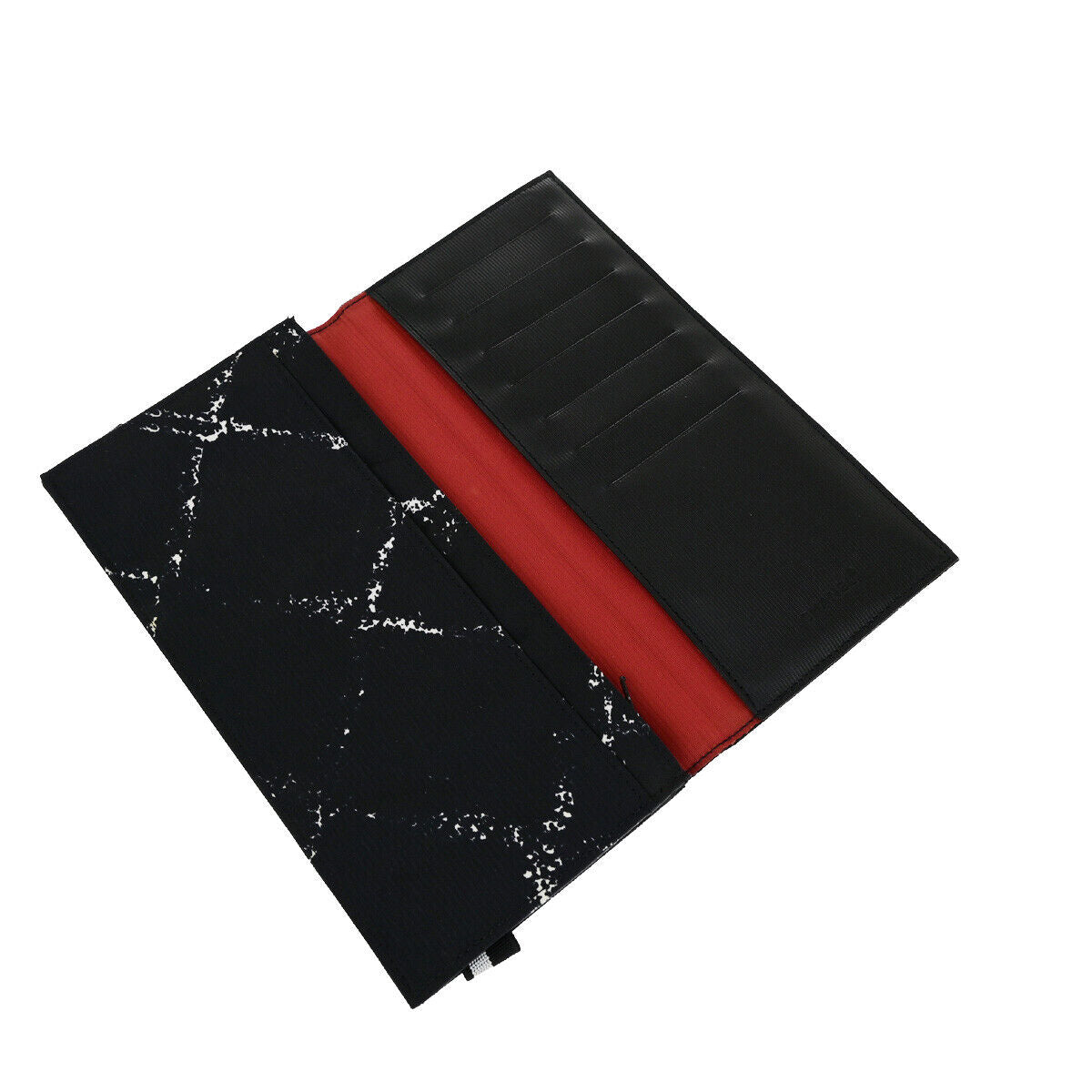 CHANEL Logo Travel Line Bifold Wallet Nylon Leather Black 69KA311