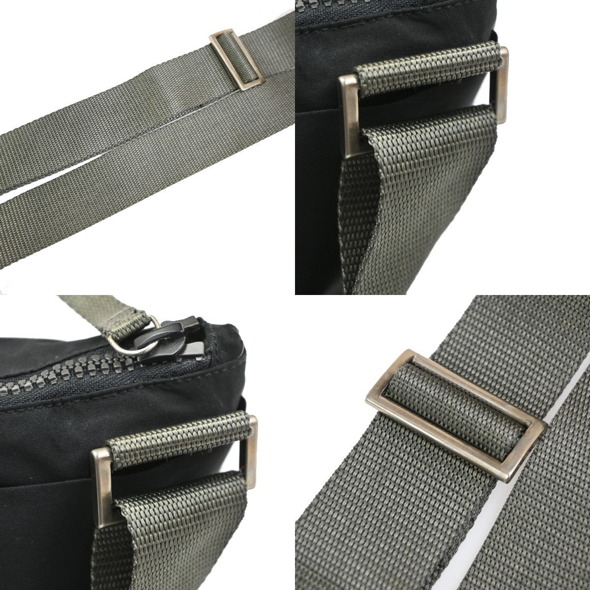 PRADA Logo Sport Crossbody Shoulder Bag Nylon Canvas Black Green SHW 65KD178