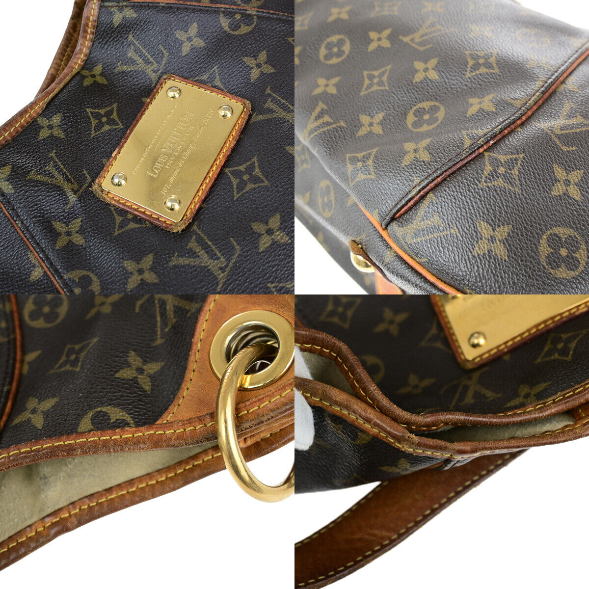 LOUIS VUITTON Galliera PM Shoulder Bag Monogram Leather Brown GD M56382 78YG580