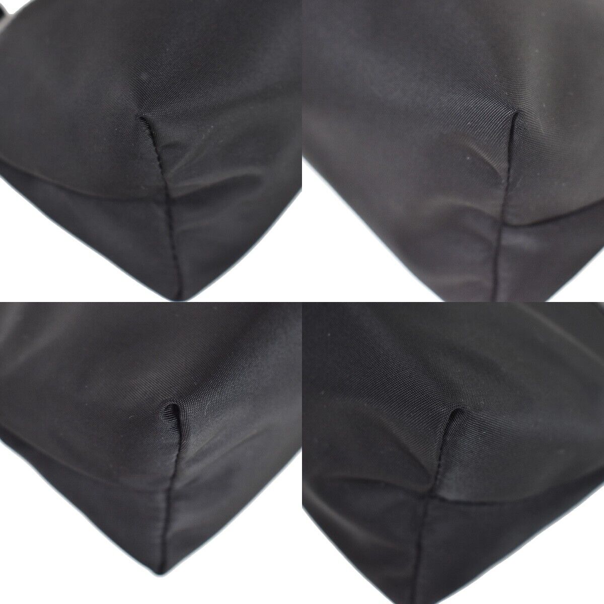 SALVATORE FERRAGAMO Vara Vanity Pouch Case Nylon Patent Leather Black 07GA588