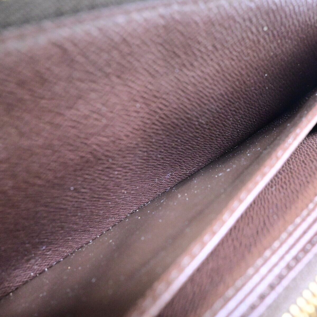 LOUIS VUITTON Zippy Wallet Long Bifold Purse Damier Leather Brown N60015 71EB896