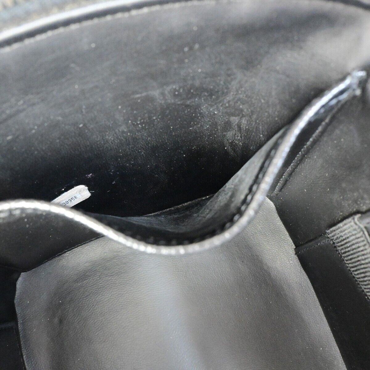 CHANEL Logo Vanity Cosmetic 2Way Hand Bag Caviar Leather Black Vintage 652RJ964