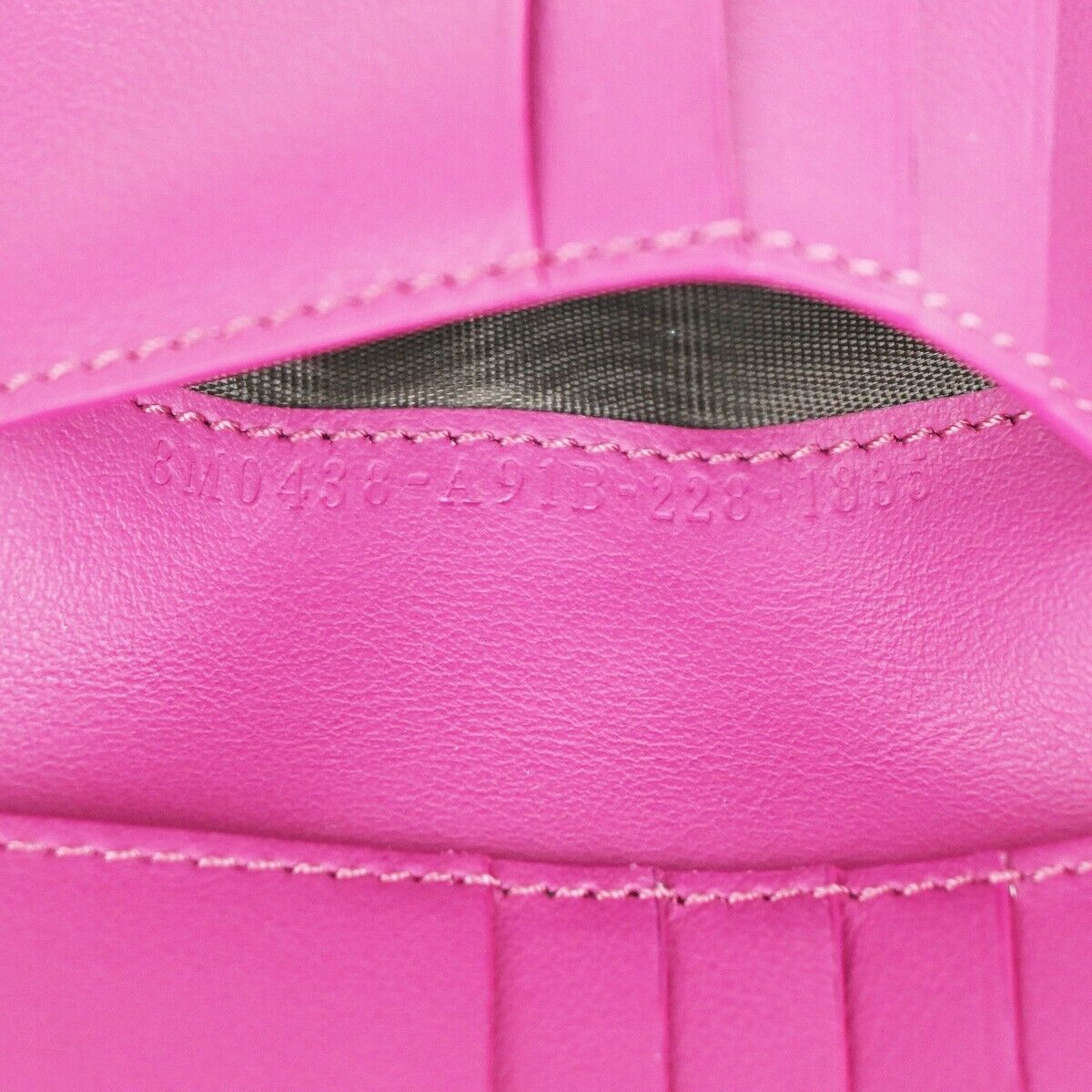FENDI Logo Peekaboo Bifold Wallet Purse Leather Magenta SHW Italy 39RJ491