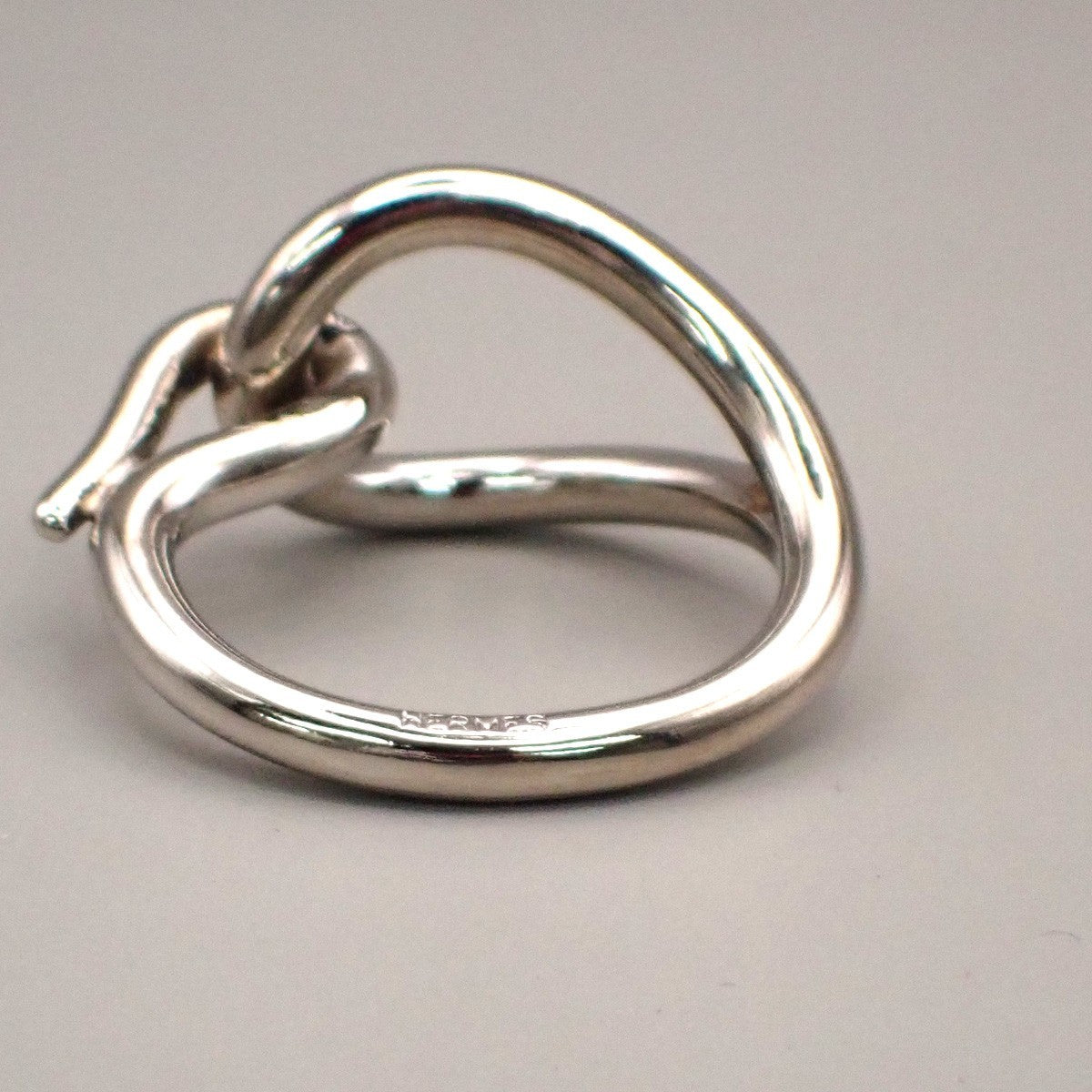 HERMES Logo Jumbo Scarf Ring Silver Accessories 05MA471
