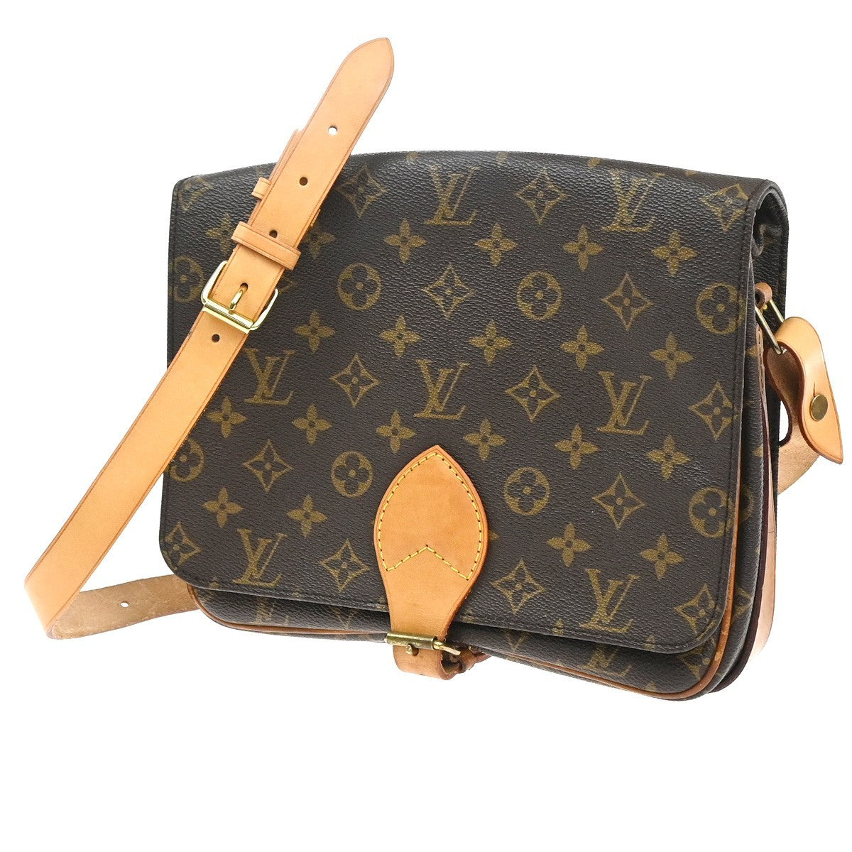 LOUIS VUITTON Cartouchiere GM Shoulder Bag Monogram Leather Brown M51252 77KC740