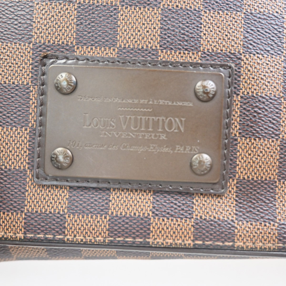 LOUIS VUITTON Brooklyn MM Shoulder Bag Damier Ebene Leather Brown N51211 93CA823