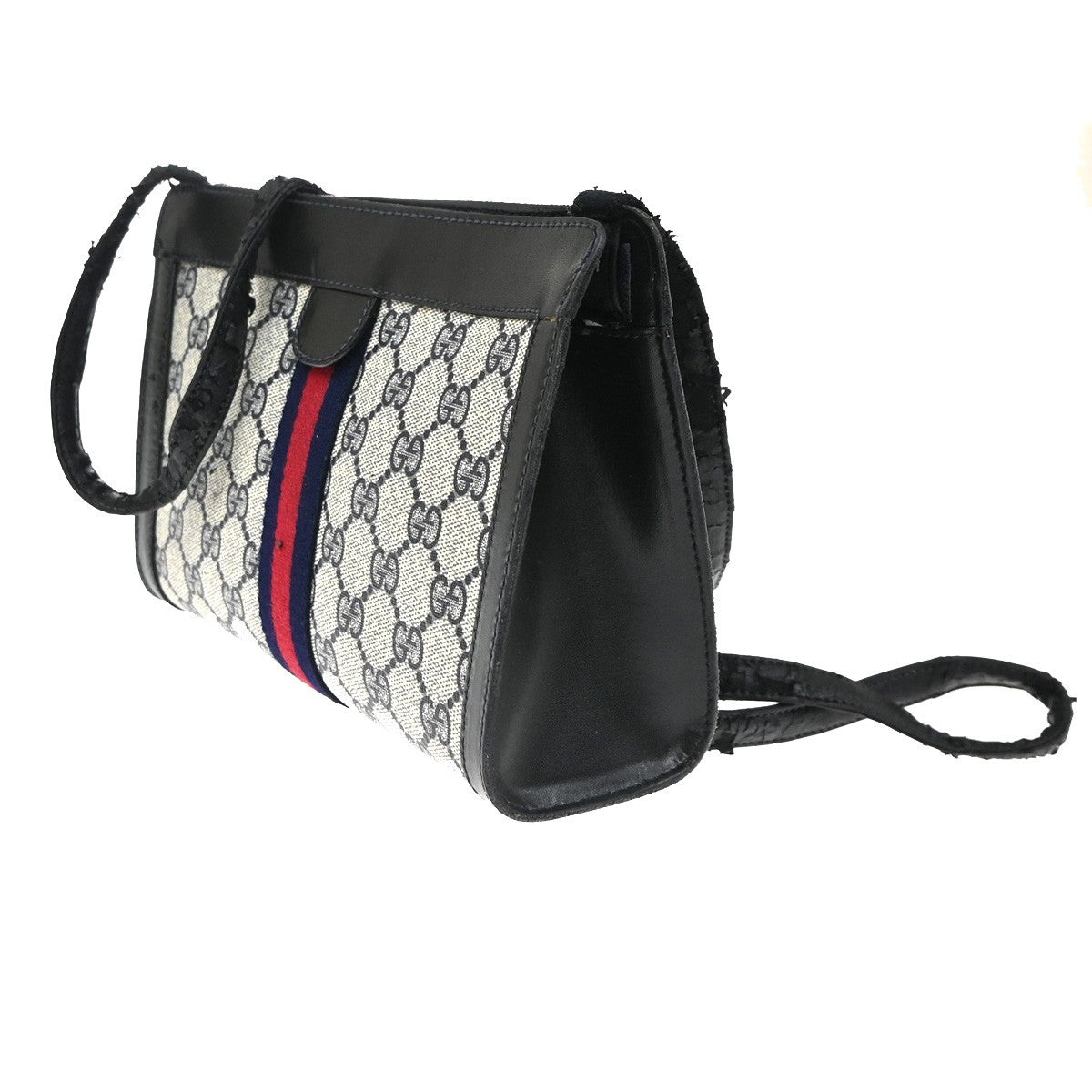 GUCCI Sherry GG Pattern Crossbody Shoulder Bag PVC Leather Navy Italy 01KC548