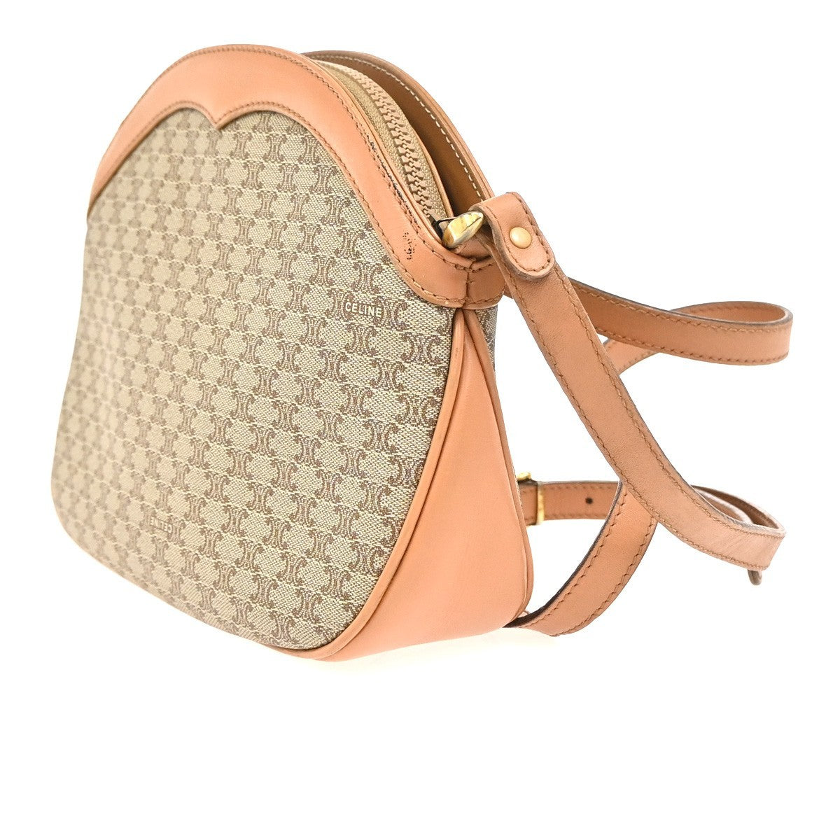 CELINE Macadam Pattern Crossbody Shoulder Bag PVC Leather Brown Italy  62KC868