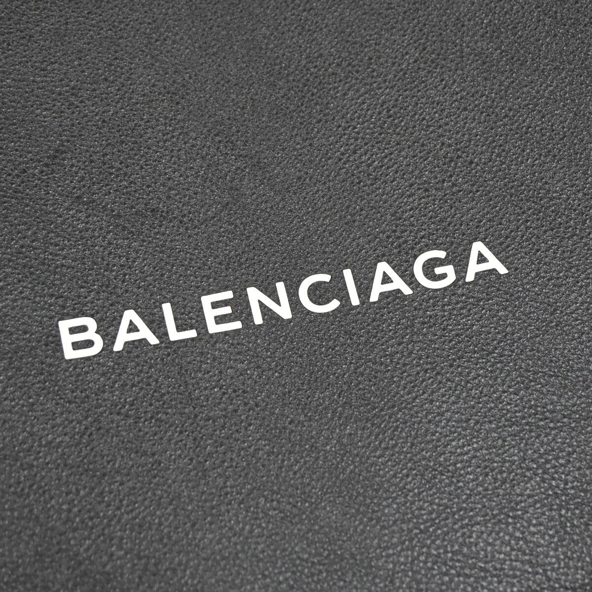 BALENCIAGA Logo Large North South Shopping Shoulder Bag Leather Black 77FB720