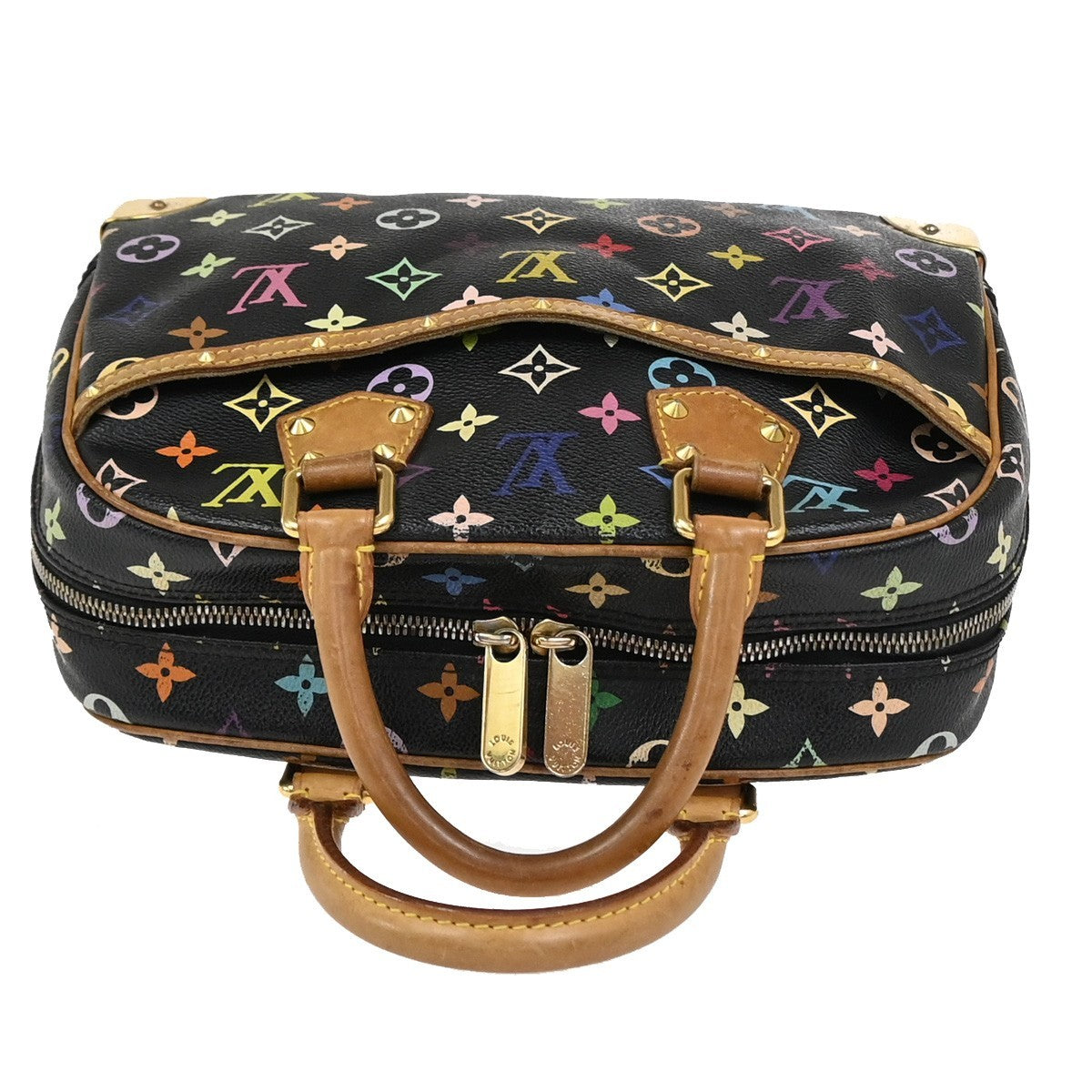 LOUIS VUITTON Trouville Hand Bag Monogram Multi Leather Black M92662 93YJ045