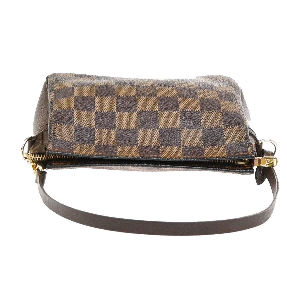 LOUIS VUITTON Trousse Makeup Hand Bag Damier Ebene Leather Brown N51982 83ZA294