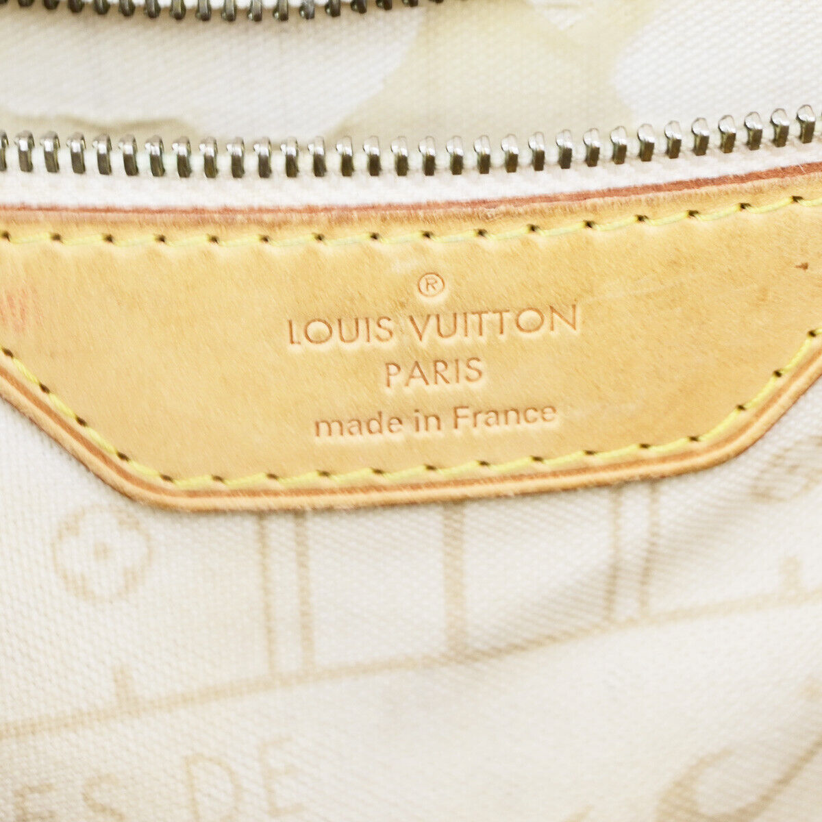 LOUIS VUITTON Neverfull MM Shoulder Tote Bag Damier Azur Leather N51107 16YG614