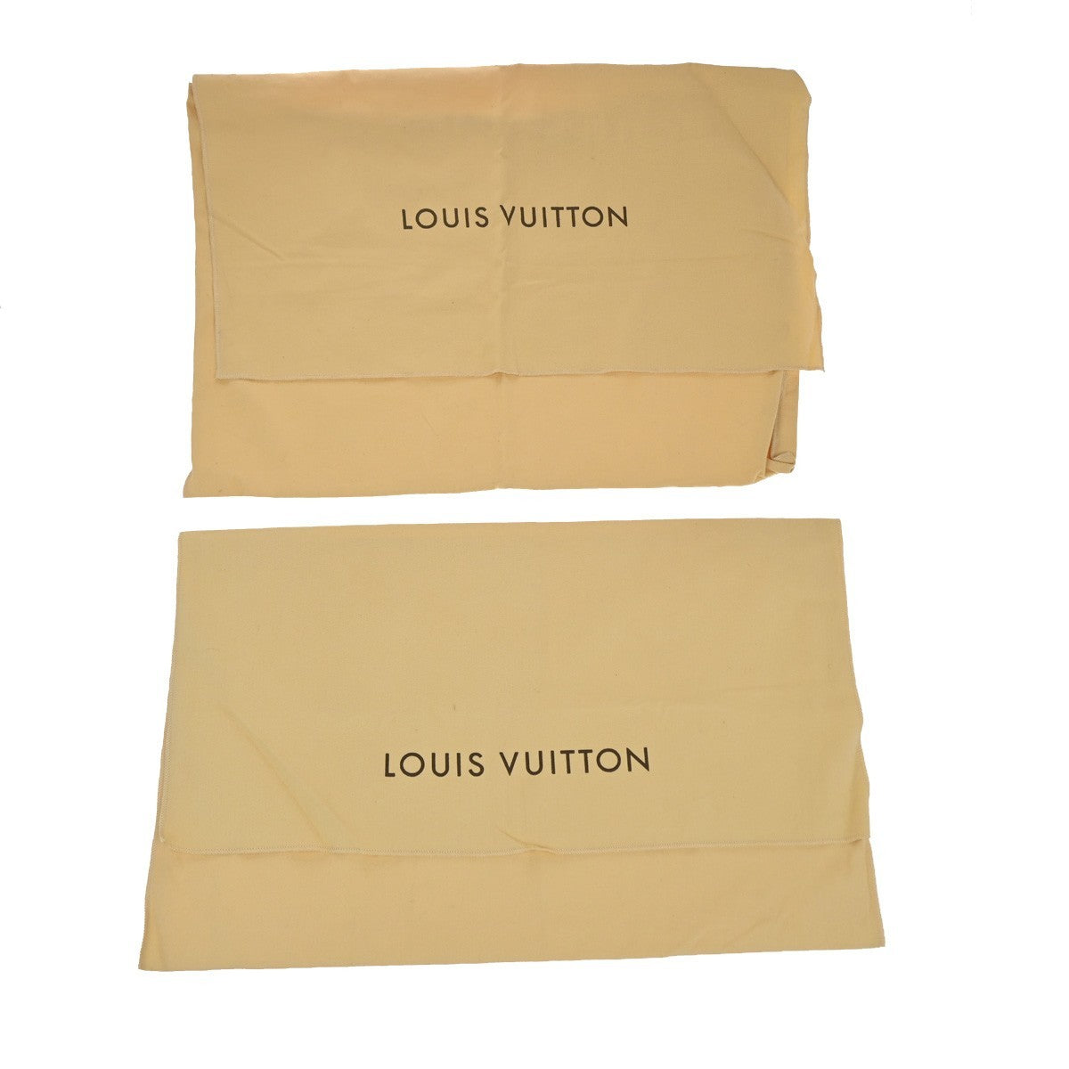 LOUIS VUITTON Logo 10 Set Dust Bag Drawstring Canvas Cotton Beige Brown 09KC805
