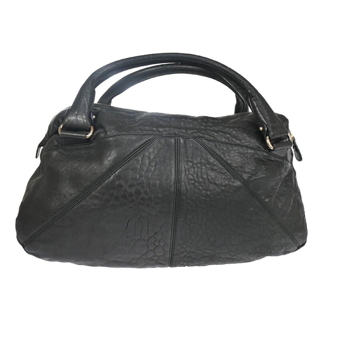 SALVATORE FERRAGAMO Logo Gancini Shoulder Tote Bag Leather Black  Italy 68DA065