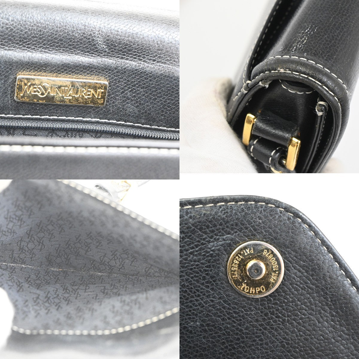 YVES SAINT LAURENT  Cassandra Shoulder Crossbody Bag Leather Black GHW 30TA582