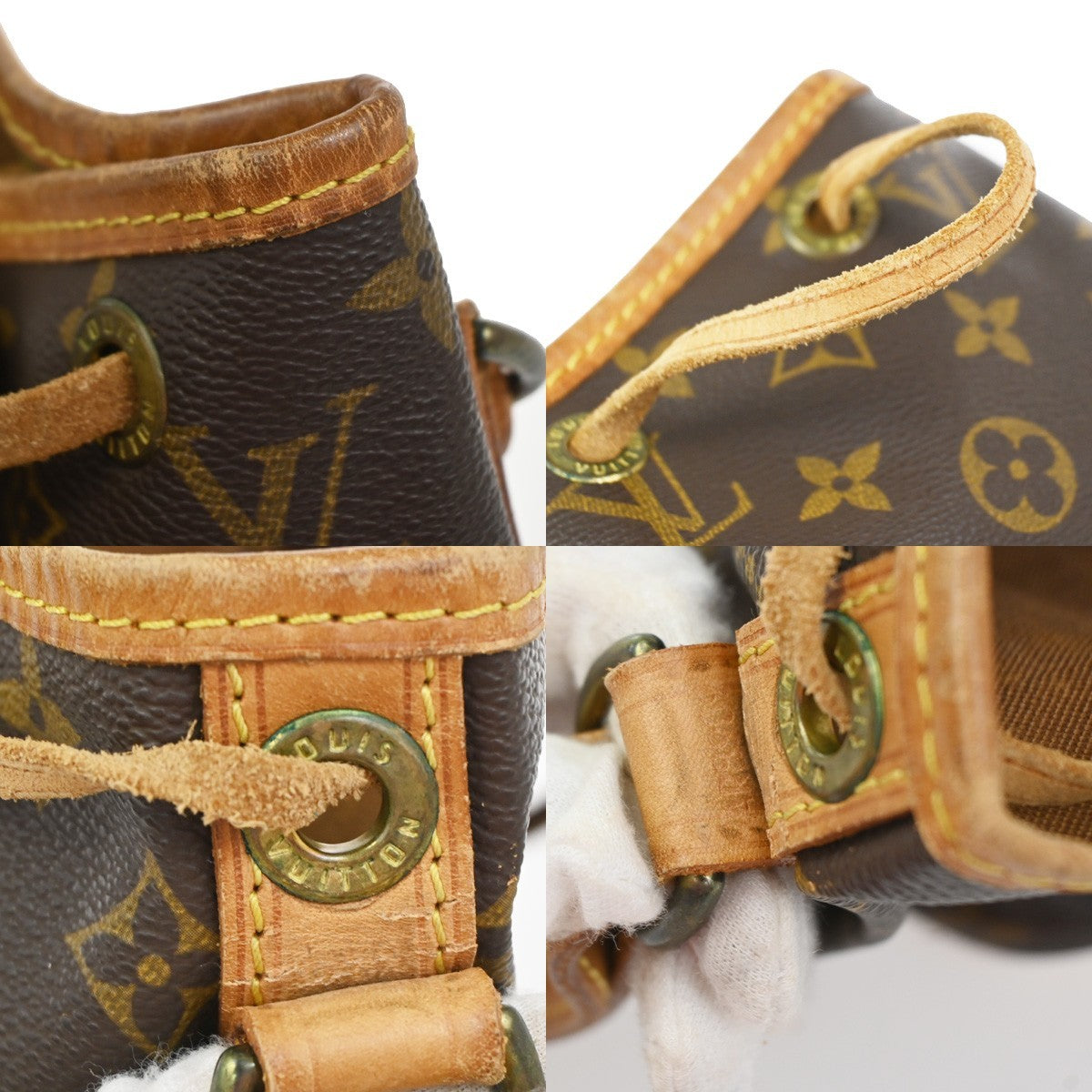 LOUIS VUITTON Petit Noe Drawstring Shoulder Bag Monogram Leather M42226 77YJ043