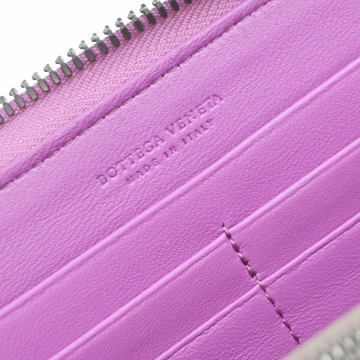 BOTTEGA VENETA Logo Intrecciato Zip Around Long Wallet Leather Purple 34RP100