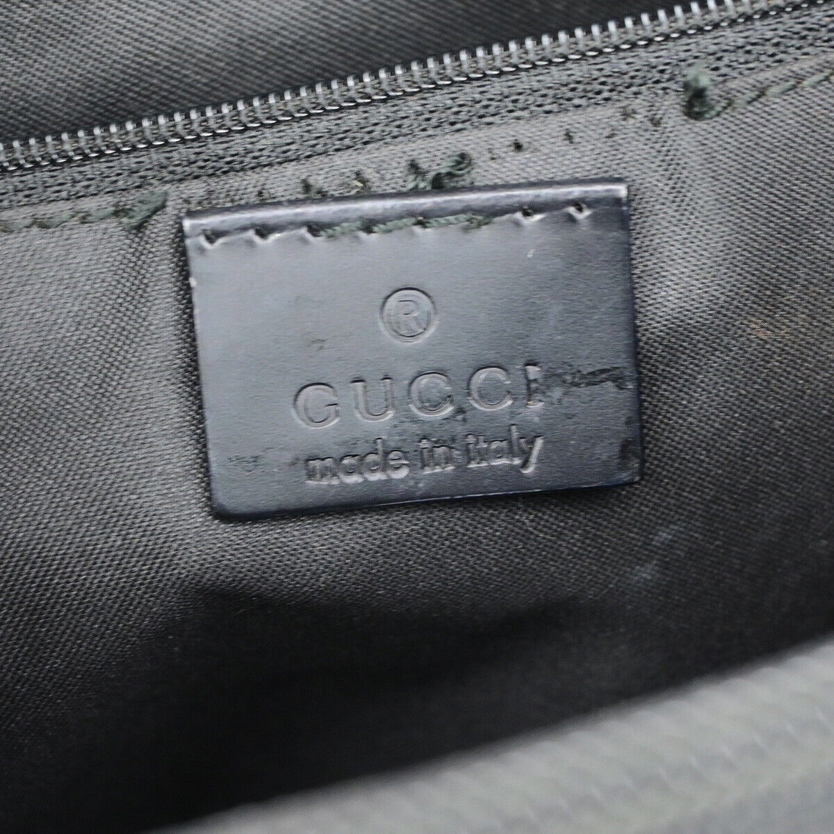 GUCCI Logo Bamboo GG Pattern Hand Bag Nylon Leather Black SHW Italy 04YF648