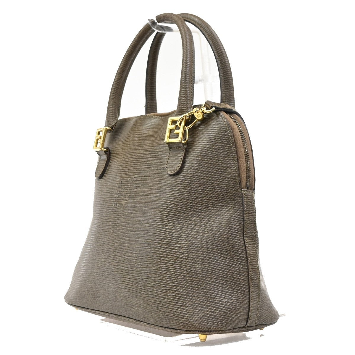 FENDI FF Logo 2way Shoulder Hand Bag Leather Brown GHW Italy 36KD108
