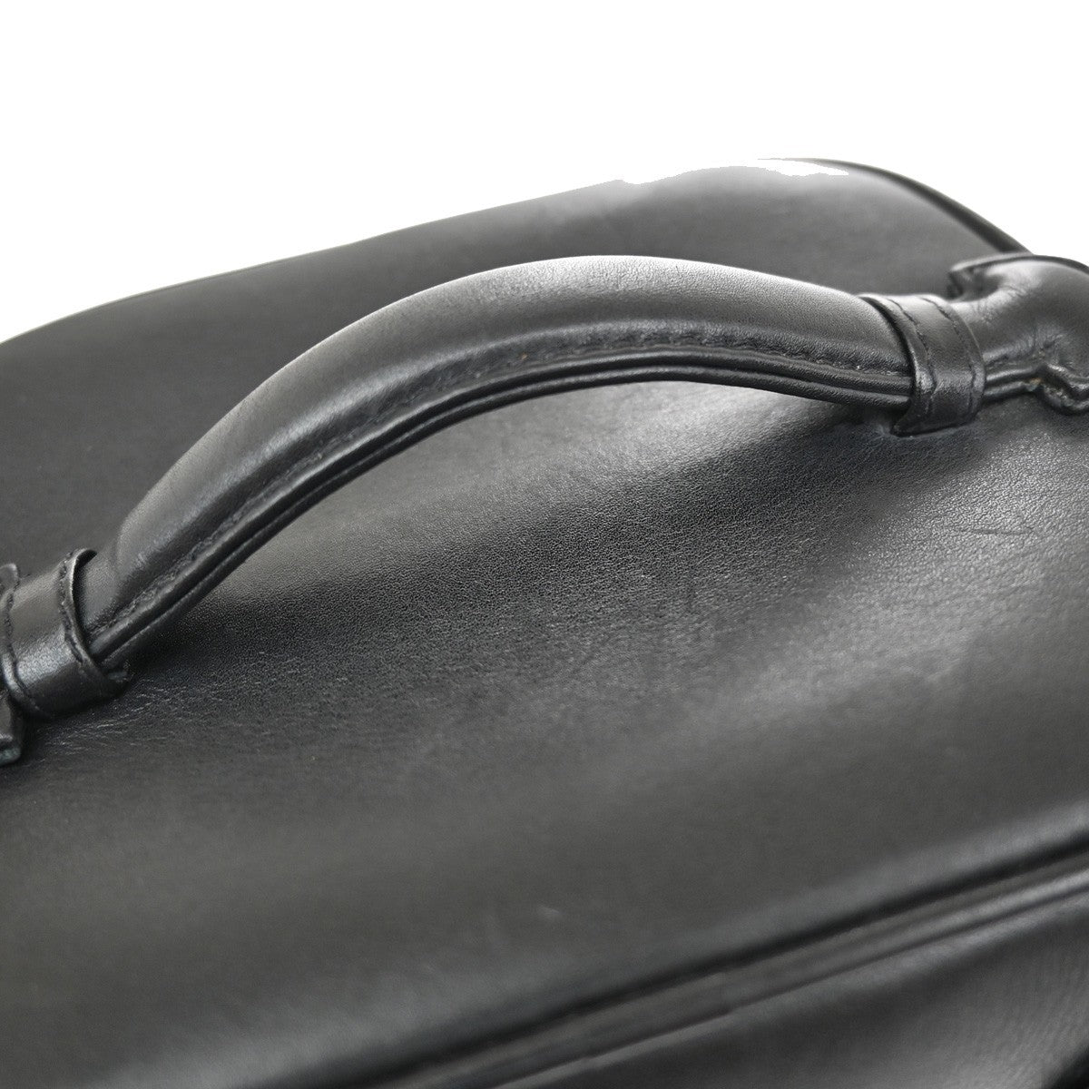 CHANEL CC Logo Bicolore Vanity Hand Bag Leather Black GHW Italy 76KB414