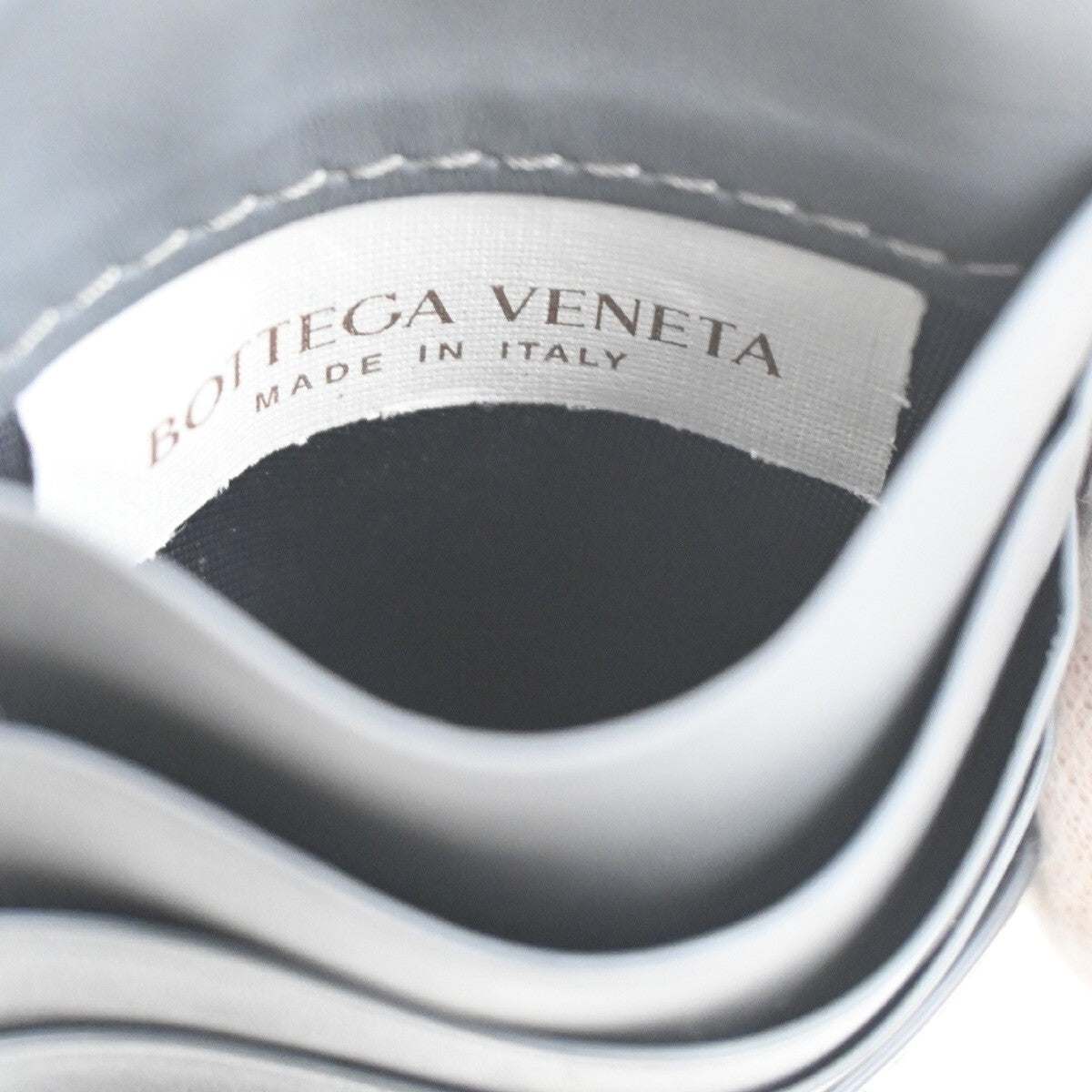 BOTTEGA VENETA Logo Intrecciato Card Coin Case Wallet Leather Gray SHW 61EF012