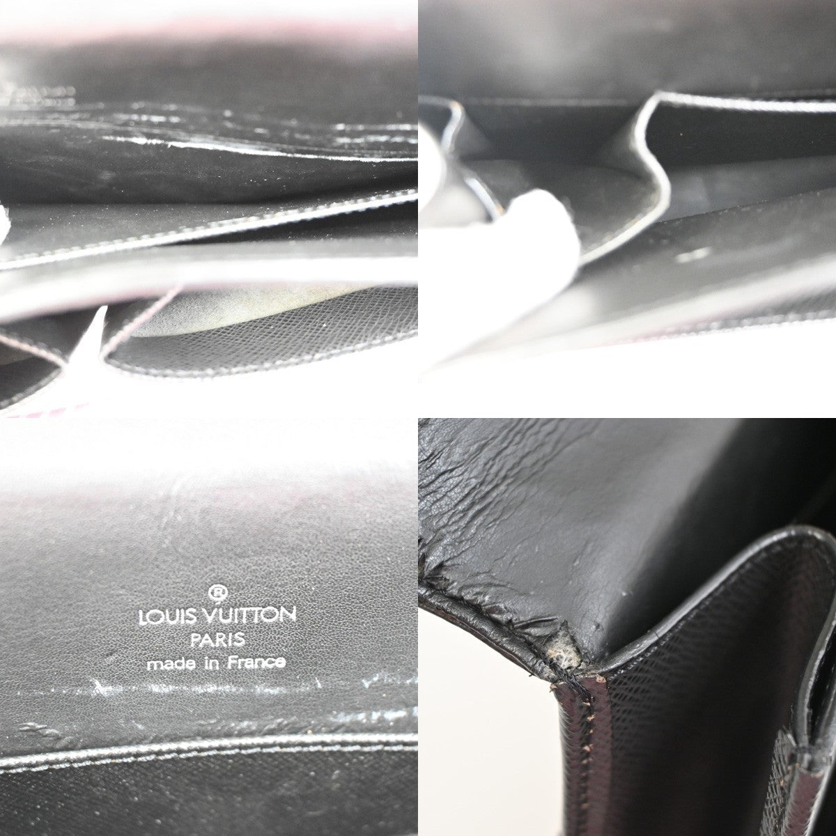 LOUIS VUITTON Serviette Kazan Brifecase Hand Bag Taiga Leather BK M30802 67KC488