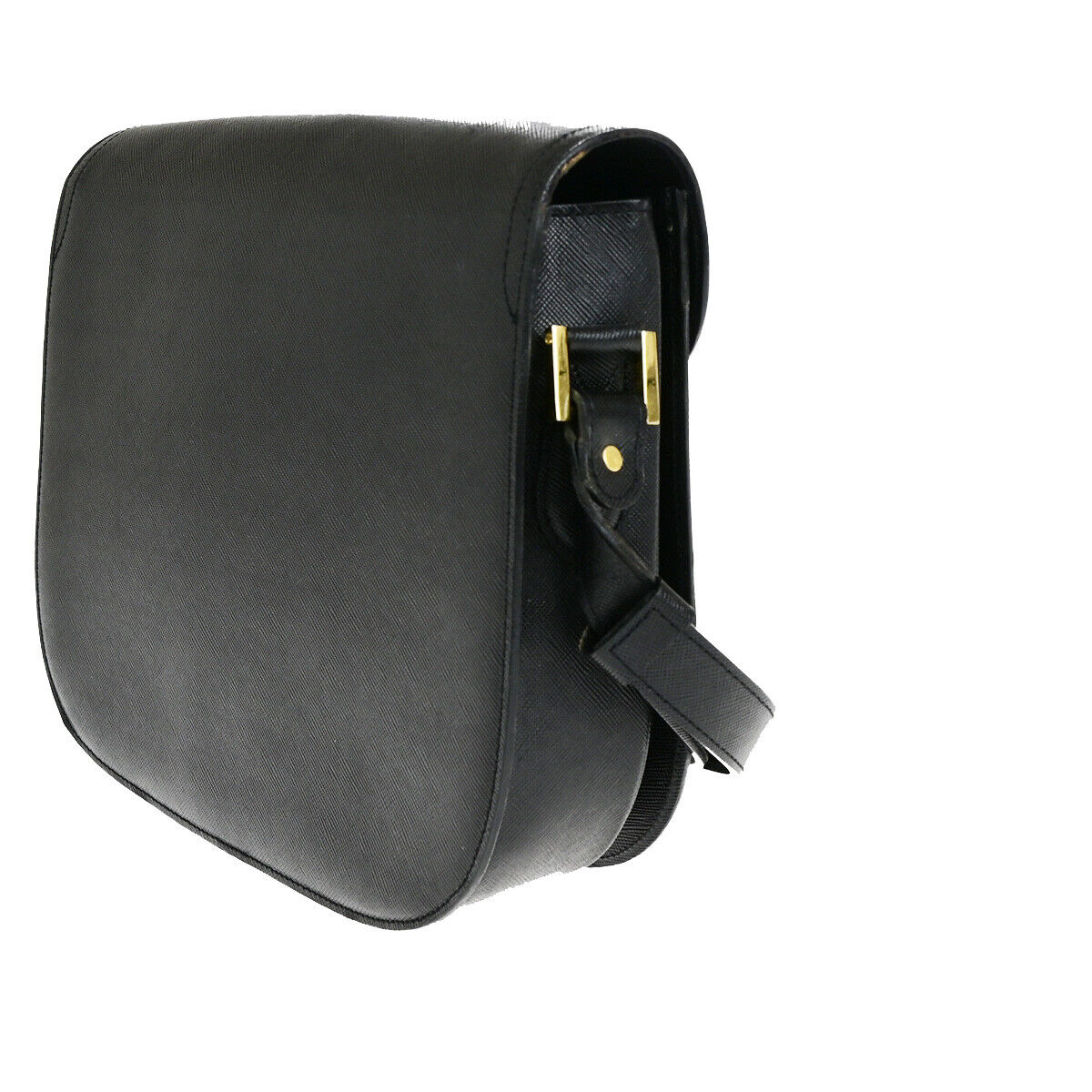 YVES SAINT LAURENT YSL Logo Shoulder Bag Leather Black GHW 83YG375