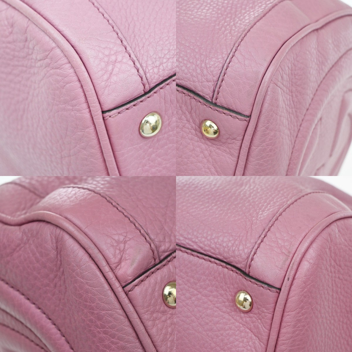 GUCCI GG Logo Soho Boston Hand Bag Tassel Leather Pink GHW Italy 72YJ128