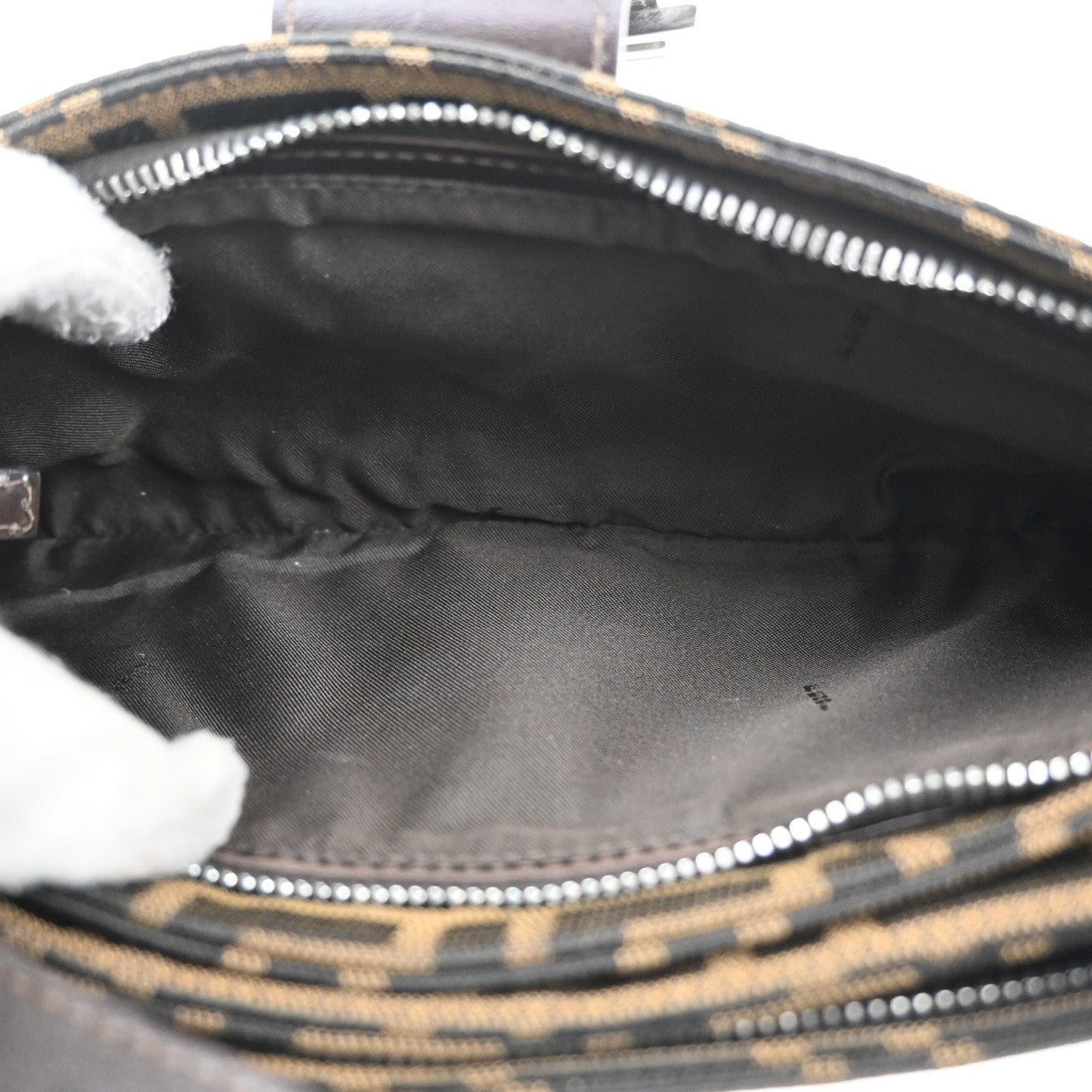 FENDI Mamma Baguette Zucca Shoulder bag Canvas Leather Brown SHW Italy 50MA115