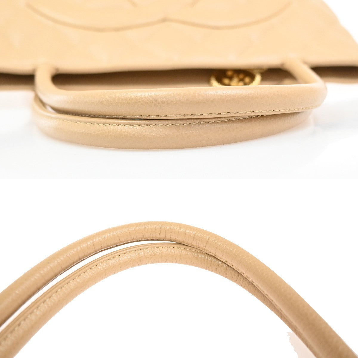 CHANEL CC Logo Shoulder Hand Bag Grained Calfskin Leather BE GHW Italy 307RL837