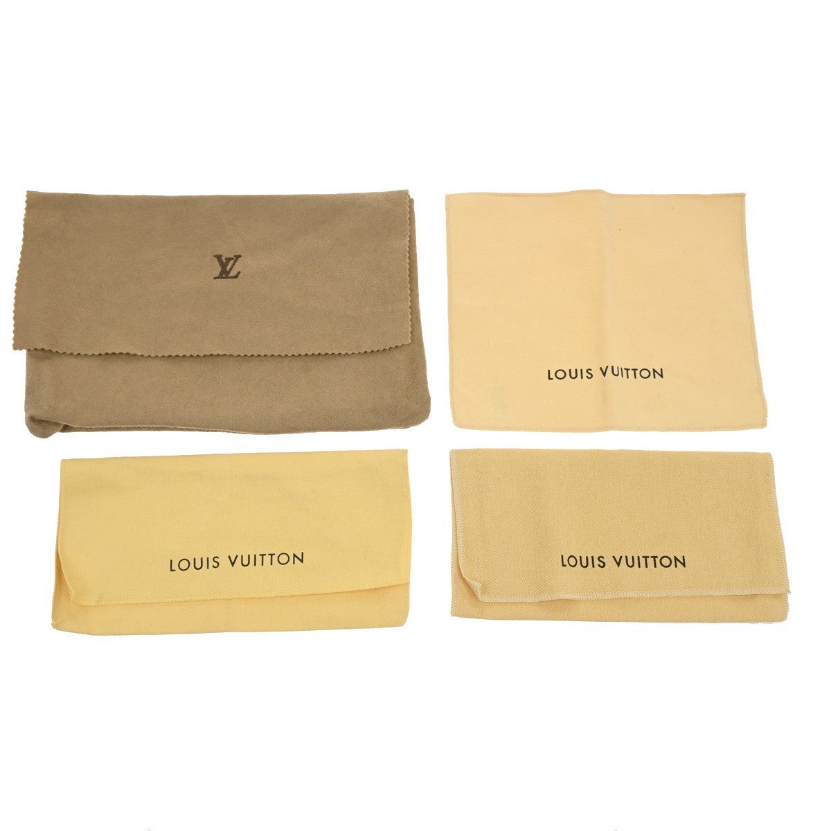 LOUIS VUITTON Logo 11 Set Dust Bag Shoe bag Canvas Cotton Beige Brown BK 09KP554