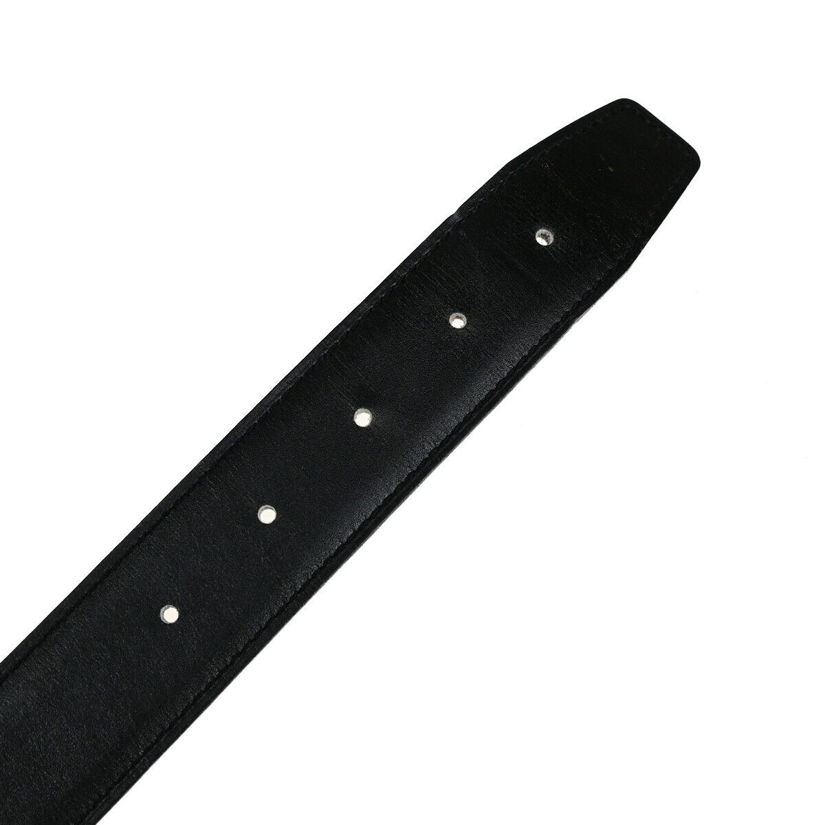 HERMES H Logo Constance Reversible Buckle Belt Leather #65 Black Brown 34YG811