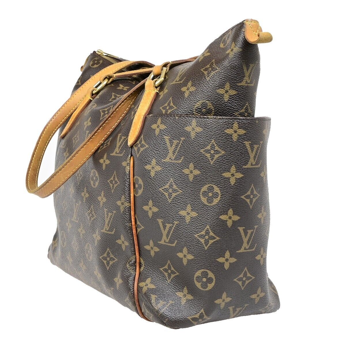LOUIS VUITTON Logo Totally MM Shoulder Bag Monogram Leather Brown M56689 13EB358