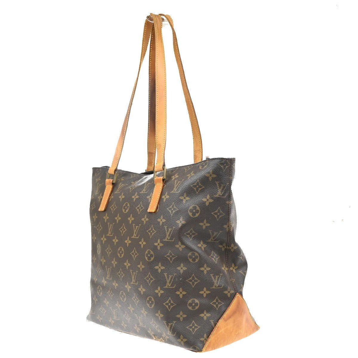 LOUIS VUITTON Cabas Mezzo Shoulder Bag Monogram Leather Brown M51151 34YJ152