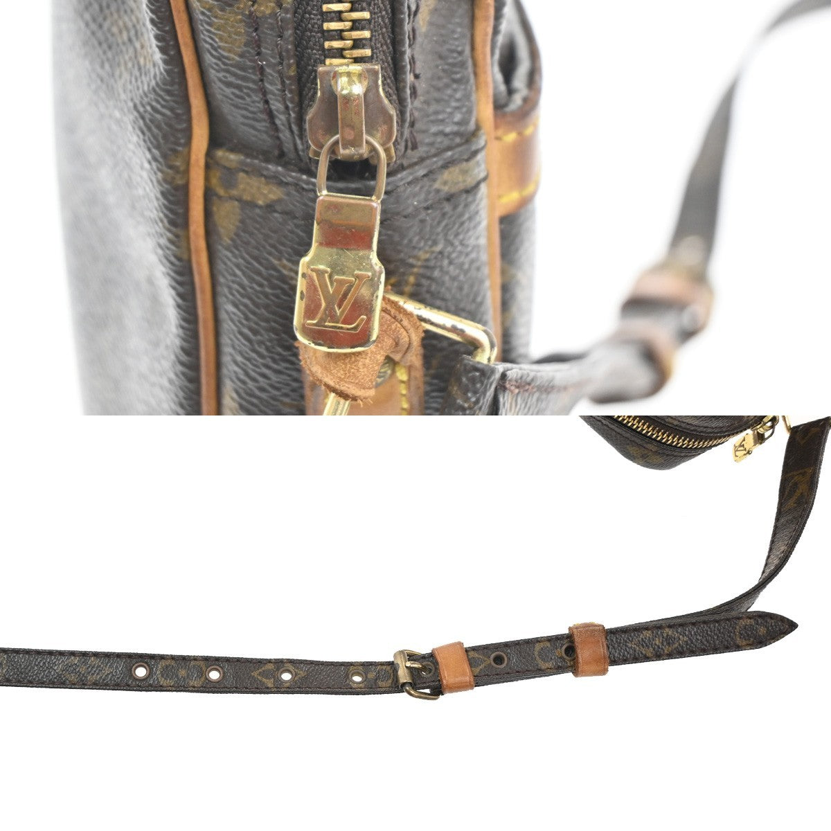 LOUIS VUITTON Danube Shoulder Bag Monogram Leather Brown France M45266 64KP584