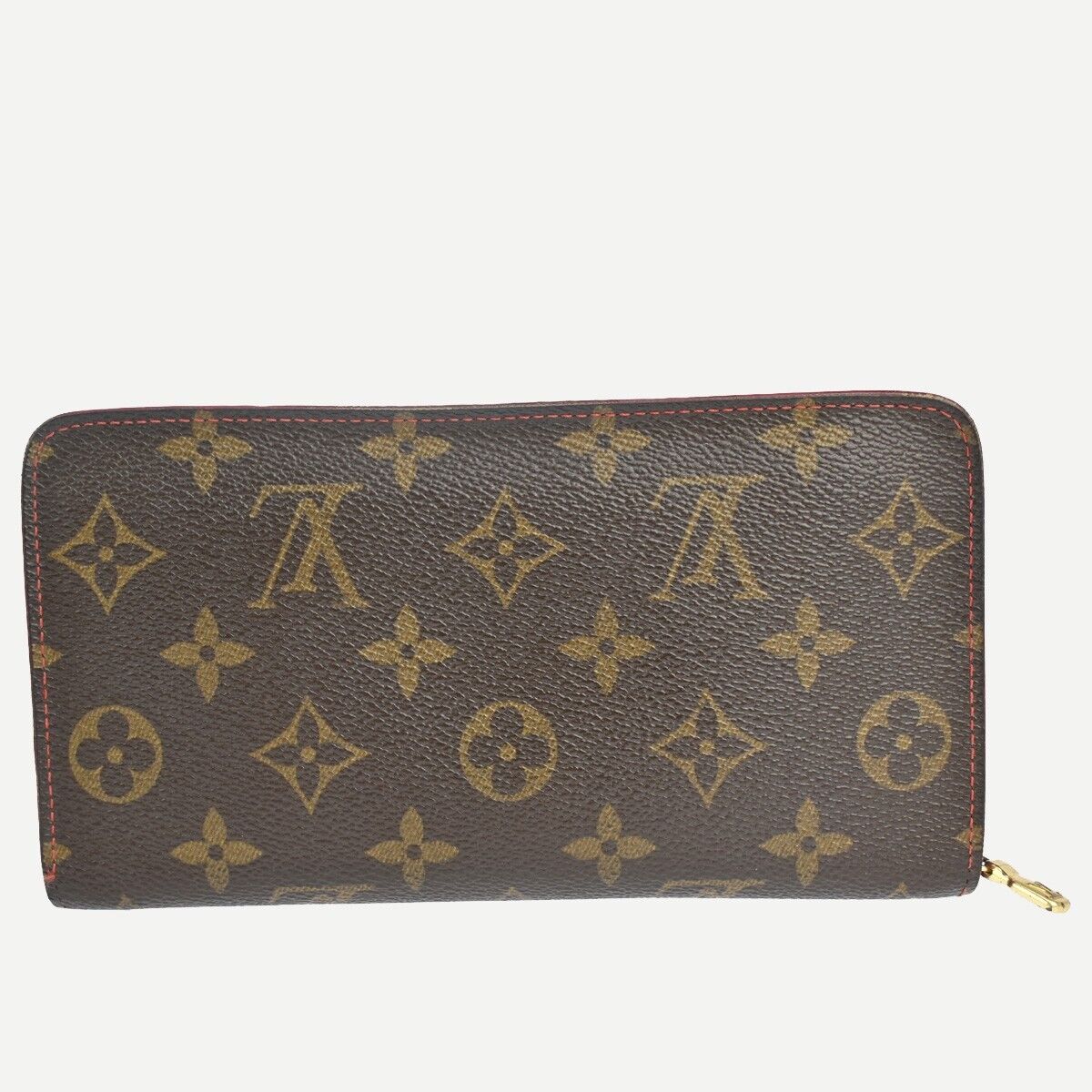 LOUIS VUITTON LV Zippy Long Wallet Purse Monogram Cherry Brown M95006 35FA453