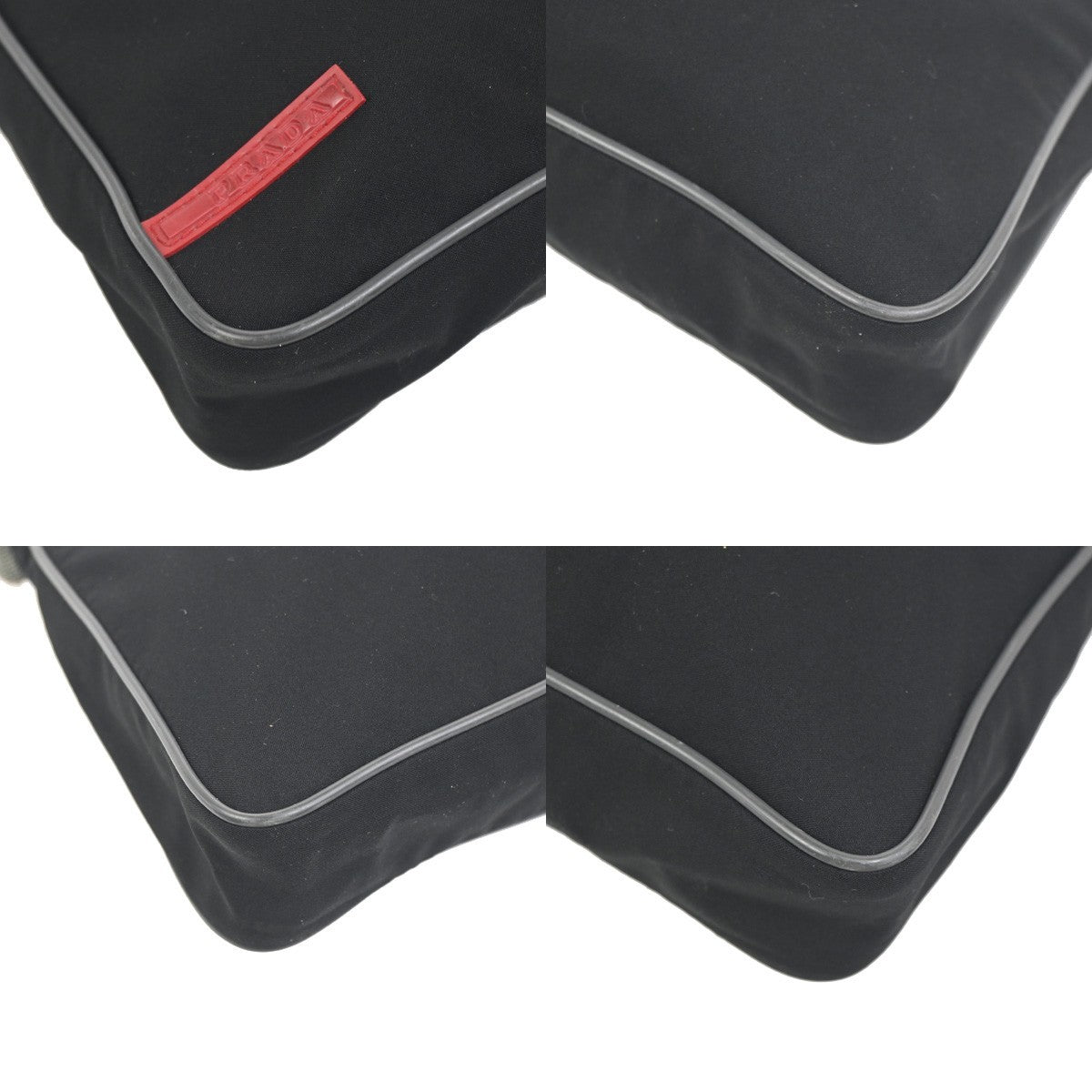 PRADA Logo Sport Mini Pochette Shoulder Bag Nylon Canvas Black SHW 05ZA334