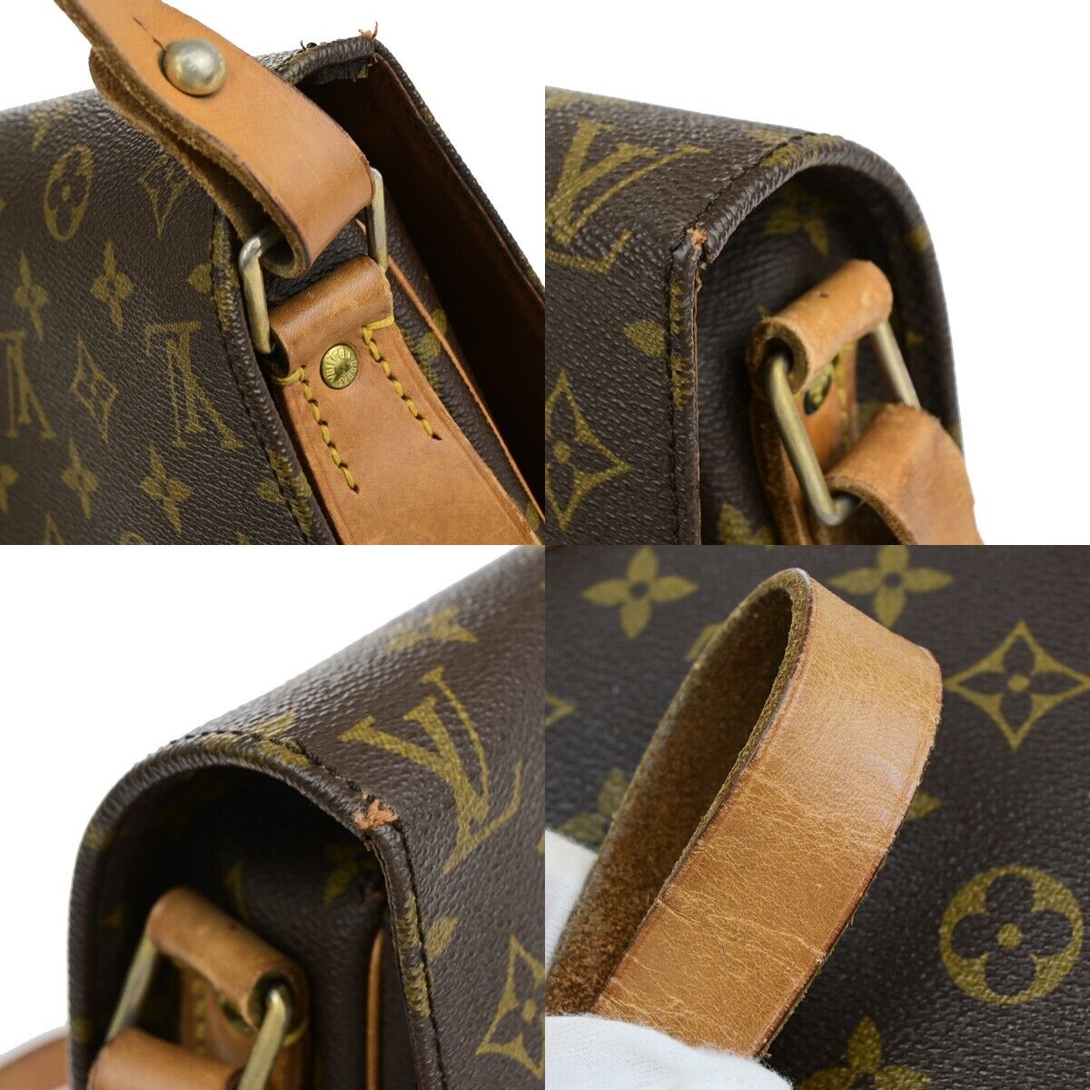 LOUIS VUITTON Cartouchiere GM Shoulder Bag Monogram Leather Brown M51252 64EC250