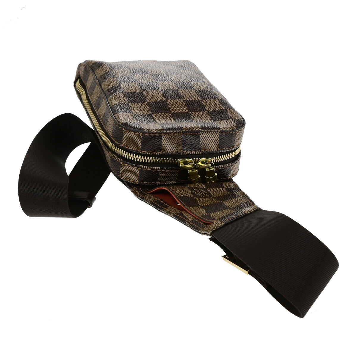 LOUIS VUITTON Geronimos Bum Body Bag Damier Ebene Leather Brown N51994 16YG630