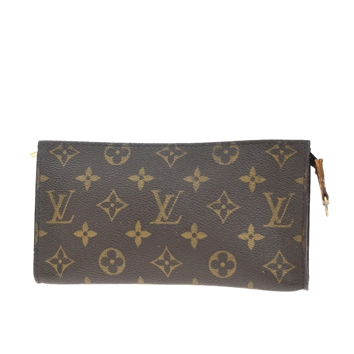 LOUIS VUITTON Logo BUCKET GM Pouch Bag Monogram Leather Brown France 04KP002